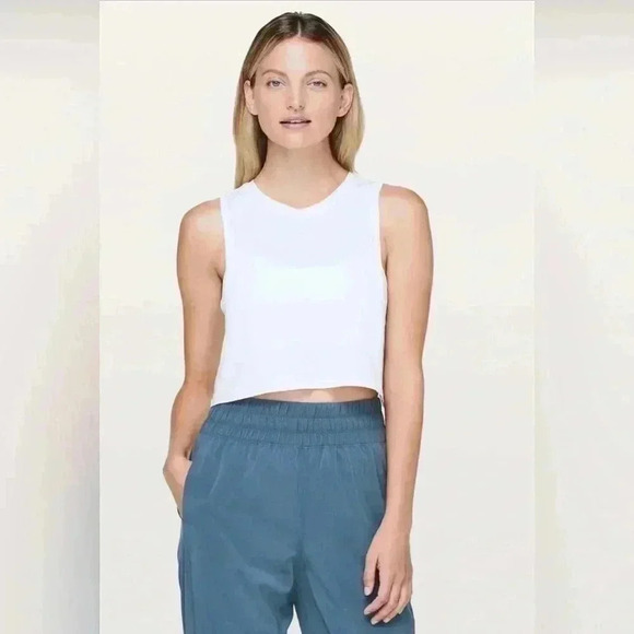 Lululemon Muscle Love Crop Tank *Tencel  White Size 12 - Picture 1 of 11